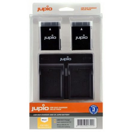 Jupio Nikon EN-EL14/EN-EL14A & USB Dual Charger Kit
