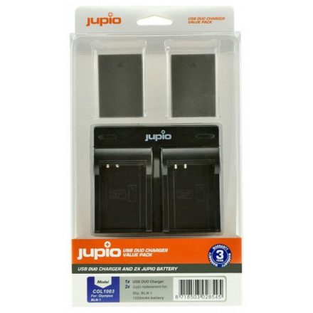 Jupio Olympus PS-BLN1 BLN-1 & USB Dual Charger Kit (COL1003)
