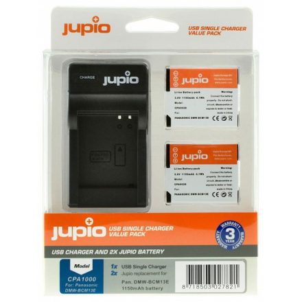 Jupio Panasonic DMW-BCM13E & USB Single Charger Kit