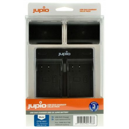 Jupio Panasonic DMW-BLF19E & USB Dual Charger Kit
