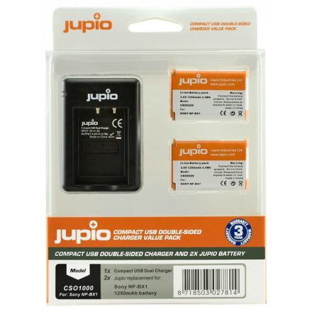 Jupio Sony NP-BX1 Compact USB Double-Sided Charger Kit