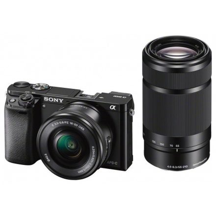 Sony Alpha 6000Y kit (16-50mm f/3.5-5.6 + 55-210mm f/4.5-6.3) (fekete) (ILCE-6000YB)