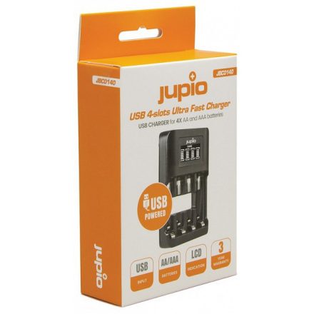 Jupio USB ultragyors elemtöltő LCD kijelzővel (JBC0140)