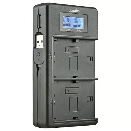 Jupio USB duo töltő LCD kijelzővel Canon LP-E17 akkumulátorokhoz (JDC2005)