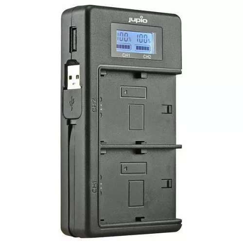   Jupio USB duo töltő LCD kijelzővel Panasonic DMW-BLF19E akkumulátorokhoz (JDC2009)