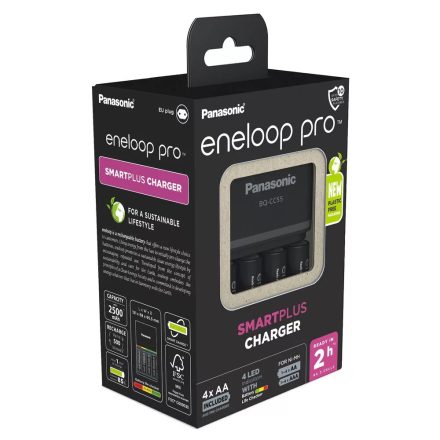 Panasonic Eneloop Pro 4db AA 2500mAh akku + CC55 gyorstöltő