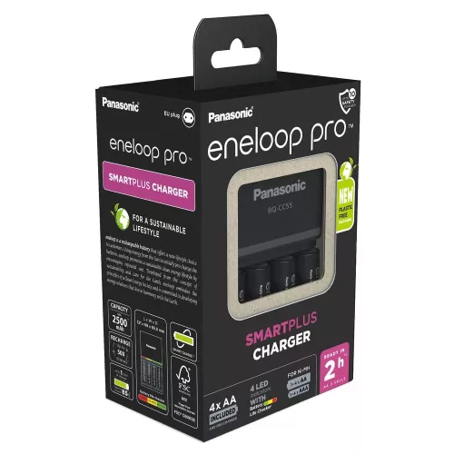   Panasonic Eneloop Pro 4db AA 2500mAh akku + CC55 gyorstöltő