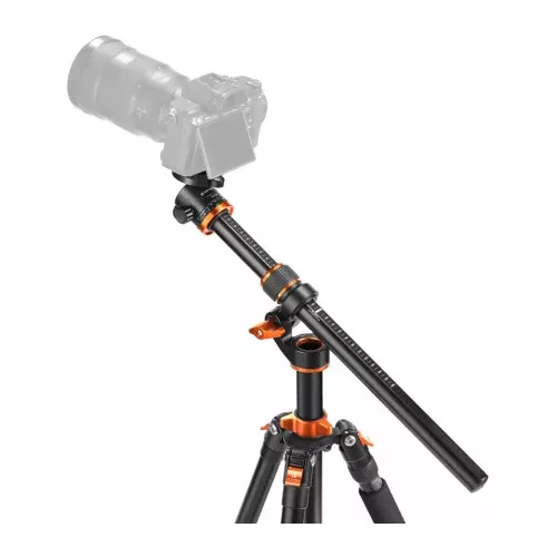   K&F Concept T254A7+BH-28L állvány + monopod, elforgatható középoszloppal (fekete-narancs)