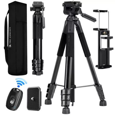 K&F Concept S254A3 + BV0 videó állvány, telefon adapter, bluetooth kioldó