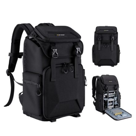 K&F Concept 13.098V2 professzionális kamera hátizsák, laptop zsebbel (15.6") (fekete)