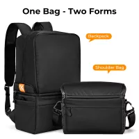   K&F Concept Collapsible Backpack 22L fotós hátizsák oldaltáskával csukható (fekete)