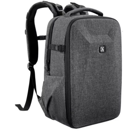 K&F Concept hardshell professzionális kamera hátizsák, 22L, 15.6 laptop zseb, (szürke)