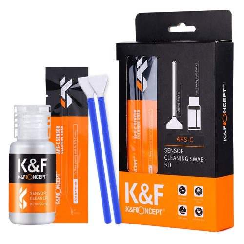   K&F Concept kamera aps-c érzékelő tisztító szett, 16 mm, 10 db-os + 20 ml tisztító folyadékkal