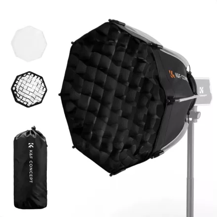 K&F Concept 40cm octagonal softbox méhsejt ráccsal, mini Bowens csatlakozás