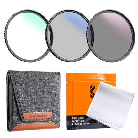 K&F Concept Professzionális szűrő szett + szűrőtartó tok (UV+CPL+ND4) (37mm)