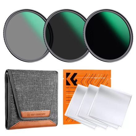 K&F Concept Professzionális ND szűrő szett (52mm) (ND8+ND64+ND1000) + szűrőtartó tok + 3db törlőkendő