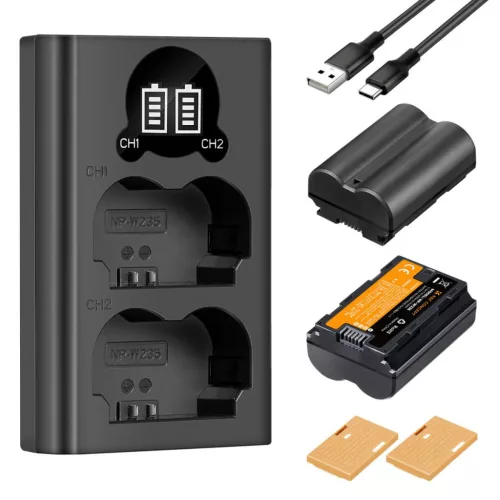 K&F Concept dupla töltő és 2db NP-W235 akkumulátor