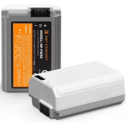 K&F Concept 2db NP-FW50 1100mAh USB-C akkumulátor