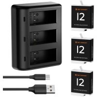   K&F Concept hordozható tripla töltő +3db GoPro Hero 12/11/10/9 akkumulátor