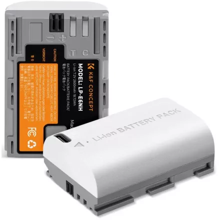 K&F Concept 2db LP-E6NH 2600mAh USB-C akkumulátor