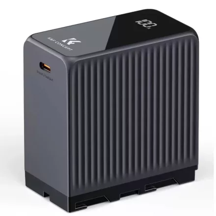 K&F Concept NP-F970 akkumulátor 10500mAh, dupla USB-C I/O, USB-A, érintőkijelző, PD45W, USB