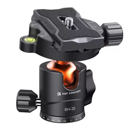 K&F Concept BH-25L gömbfej (8kg teherbírás, vízmérték, arca swiss, 3/8"-1/4")