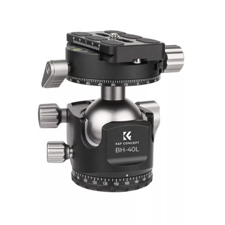K&F Concept BH-40L állványfej, 10kg teherbírás, arca swiss, vízszintjelző