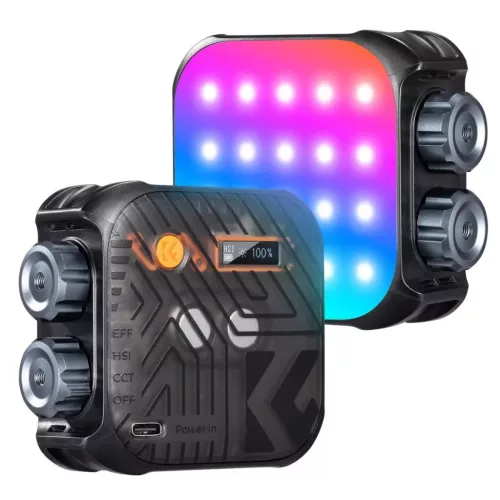   K&F Concept RGB LED lámpa, 2500-9900K, CRI 96+, 2000mAh, 21 fényeffekt (fekete)
