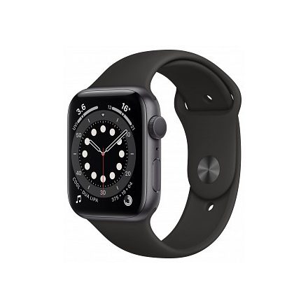 Apple Watch Series 6 GPS 44mm (asztroszürke aluminiumtok) (fekete sportszíj) (M00H3)