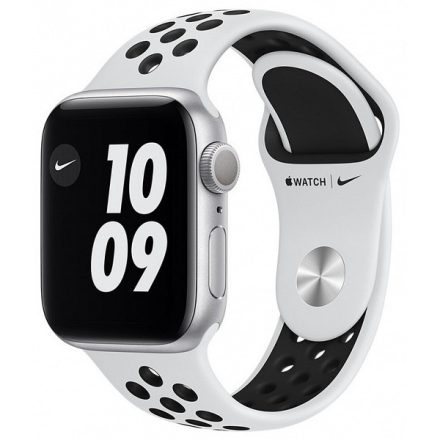 Apple Watch Series 6 Nike GPS 40mm-es (ezüstszínű alumíniumtok) (platinaszín-fekete sportszíj) (M00T3HC/A)