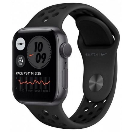 Apple Watch Series 6 Nike GPS 44 mm (asztroszürke alumíniumtok) (antracit-fekete sportszíj) (MG173BS/A)