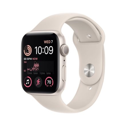 Apple Watch SE (2022) GPS 44mm (csillagfény alumíniumtok/csillagfény sportszíj) (MNJX3CM/A)