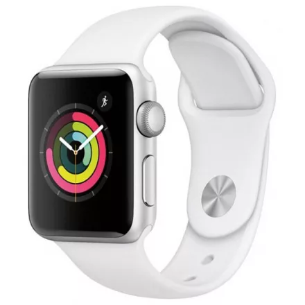Apple Watch Series 3 38mm (ezüst) (fehér sportszíj) (MTEY2MP/A)