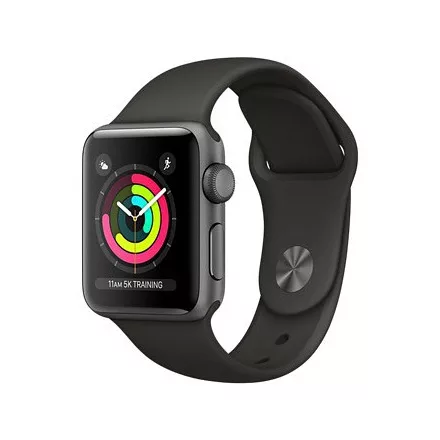 Apple Watch Series 3 38mm (asztroszürke) (fekete sportszíj) (MTF02MP/A)