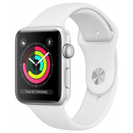 Apple Watch Series 3 42mm (ezüst) (fehér sportszíj) (MTF22CN/A)