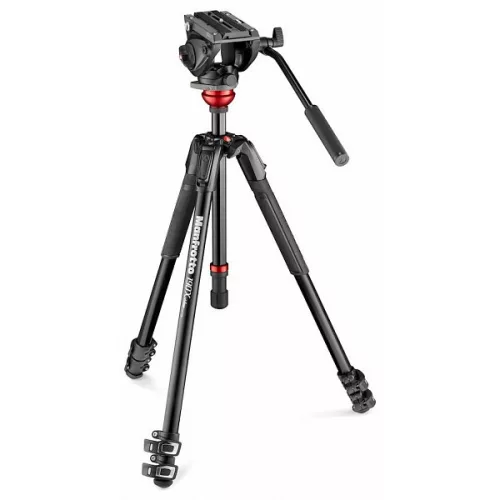   Manfrotto MVH500AH fluid fej lapos alappal & 190X alu video tripod