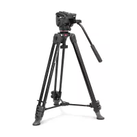   Manfrotto 500X Fluid fej alumínium ikerlábas videó állvánnyal