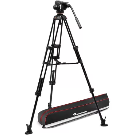 Manfrotto 502X fej alu. Twin leg középterpeszes állvánnyal
