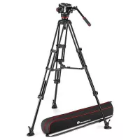   Manfrotto 504x fluid videó fej alu ikerlábas állvánnyal, középterpesz (MVK504XTWINMA)