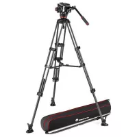   Manfrotto 504x fluid videó fej karbon ikerlábas állvánnyal, középterpesz (MVK504XTWINMC)