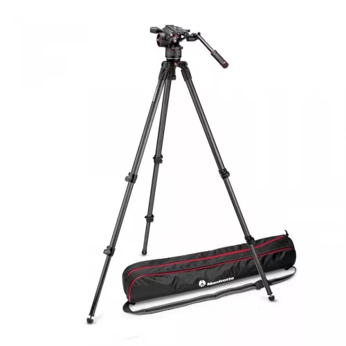   Manfrotto Nitrotech N8 video fej + 535 karbon állvány, single láb