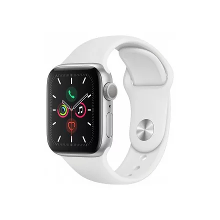 Apple Watch Series 5 40mm (ezüst alumíniumtok) (fehér sportszíj) (MWV62VR/A)