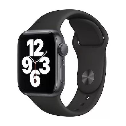 Apple Watch SE GPS 40 mm (asztroszürke alumíniumtok) (fekete sportszíj) (MYDP2HC/A)