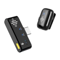   Luucco MiniPods K1 vezeték nélküli csíptetős lavalier wireless mikrofon telefonhoz USB-C (Fekete)