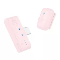   Luucco MiniPods K1 vezeték nélküli csíptetős lavalier wireless mikrofon telefonhoz USB-C (Rózsaszín)