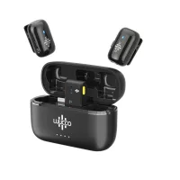   Luucco MiniPods K2 vezeték nélküli csíptetős lavalier wireless mikrofon szett telefonhoz USB-C (Fekete)