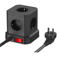   Newell GaN Power Cube 9 az 1-ben töltőközpont, hosszabbító, USB-Hub (fekete)