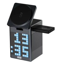   Newell induOne MagPlay MagSafe vezeték nélküli töltő hangszóróval és kijelzővel 3 mobileszközhöz