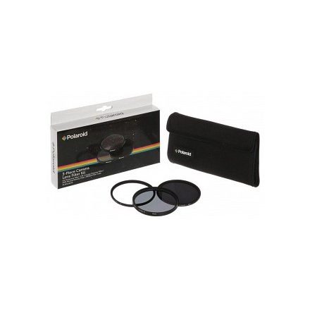 Polaroid szűrőszett (UV, CPL, ND8) + 4 db-os szűrőtok (55 mm)