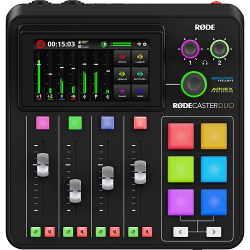   Rode RodeCaster DUO kompakt két mikrofoncsatornás podcast és produkciós keverő és rögzítő